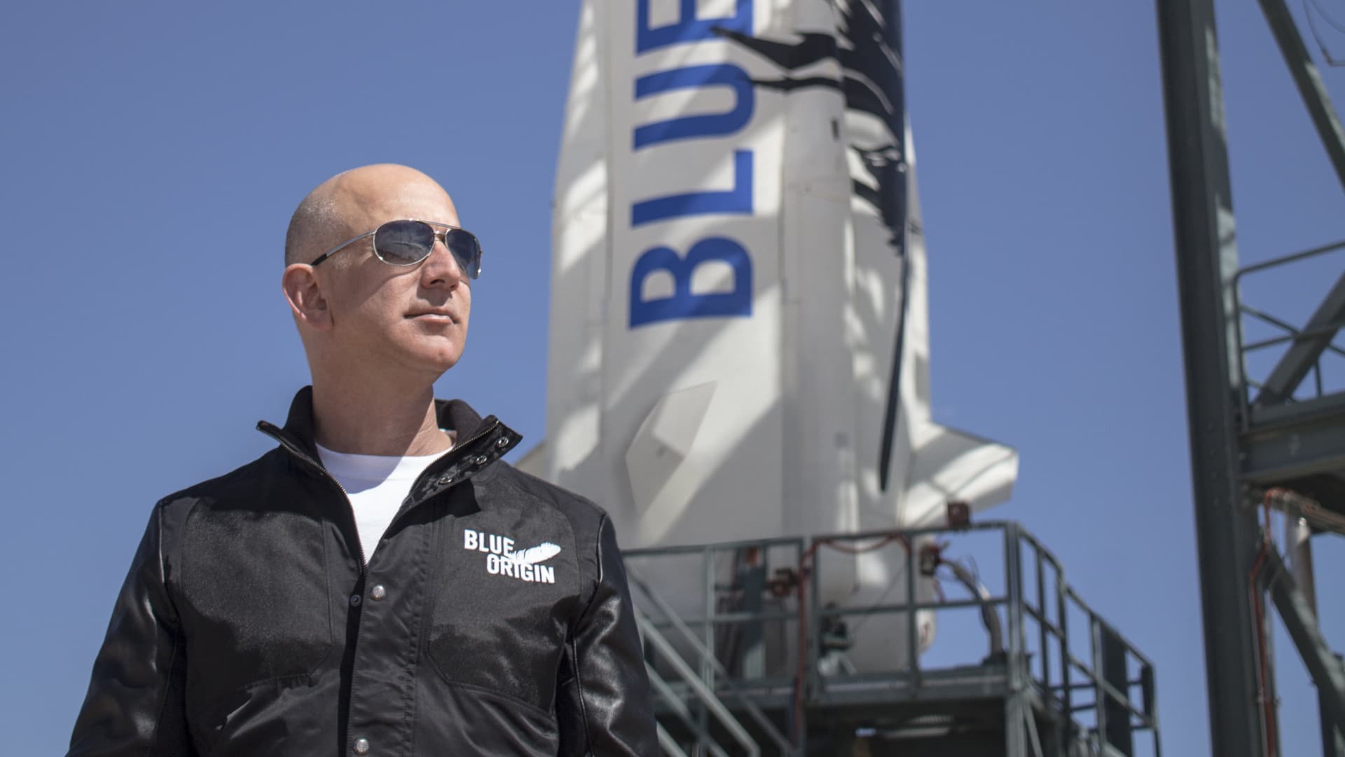 Jeff Bezos, founder of Blue Origin, is developing the New Shepard rocket for space tourism.