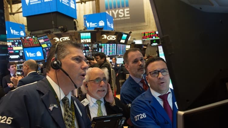 Dow aims for first gain in four days