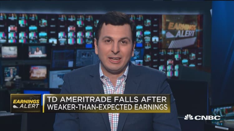 TD Ameritrade falls after weaker-than-expected earnings