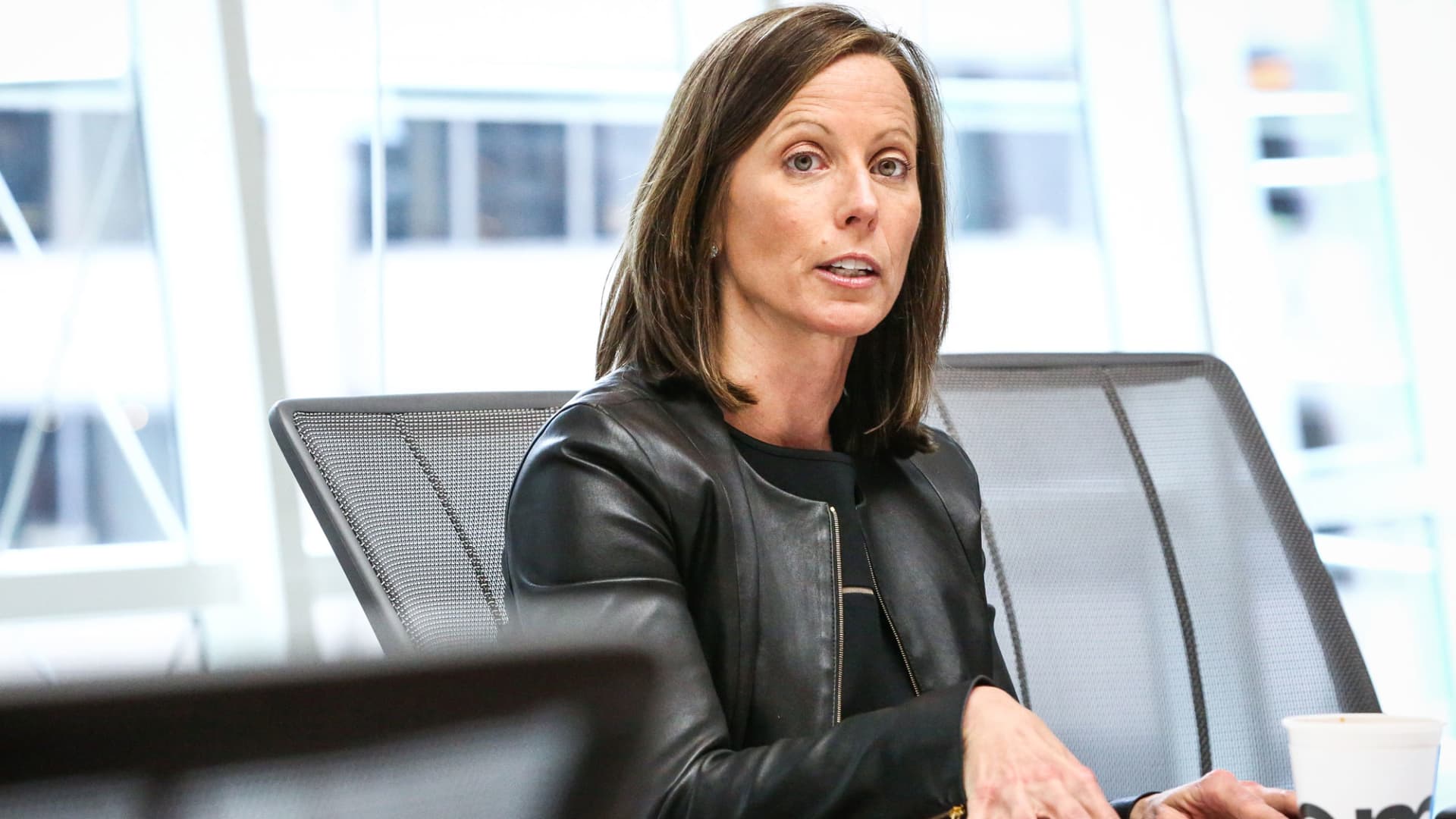 Adena Friedman, chief executive officer of Nasdaq, speaks during an interview in New York.