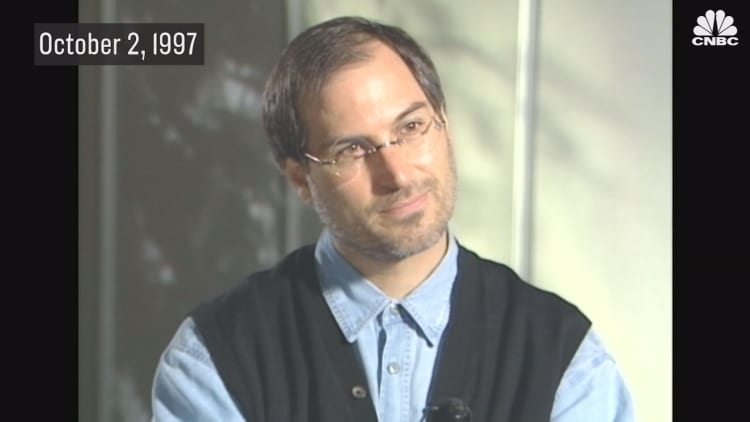 Watch Steve Jobs defend his commitment to Apple on CNBC in 1997