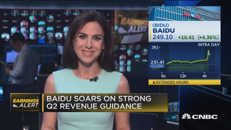 Baidu surges on earnings, revenue beat