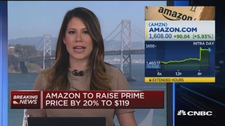 Amazon to raise Prime price by 20% to $119