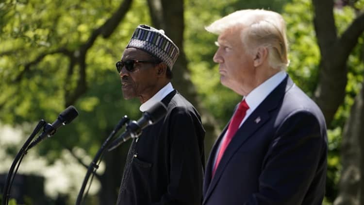 Nigerian President Buhari dodges question on Trump's 's---hole countries' comment