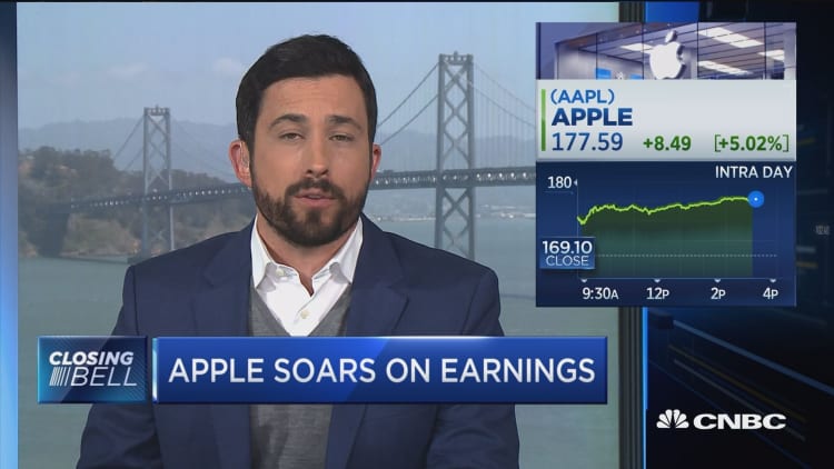 Apple the day's big mover. Here's why