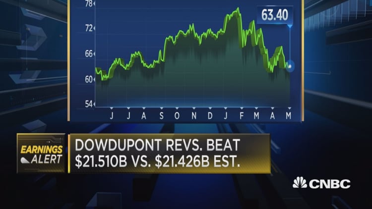 DowDuPont beats on top and bottom lines