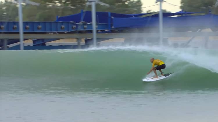 Kelly Slater built a gigantic robotic pool that creates the perfect surf waves