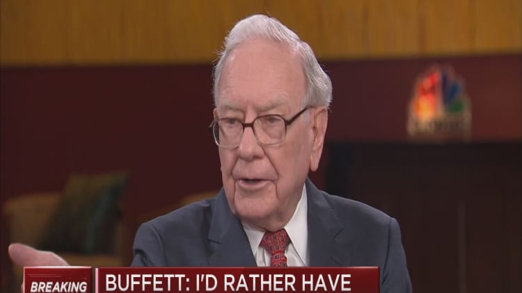 Buffett: I'd rather have more of our cash invested