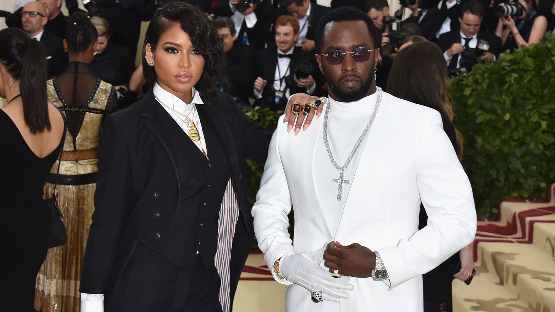 Cassie Ventura and Sean 'Diddy' Combs attend the Heavenly Bodies: Fashion & The Catholic Imagination Costume Institute Gala at The Metropolitan Museum of Art on May 7, 2018 in New York City.