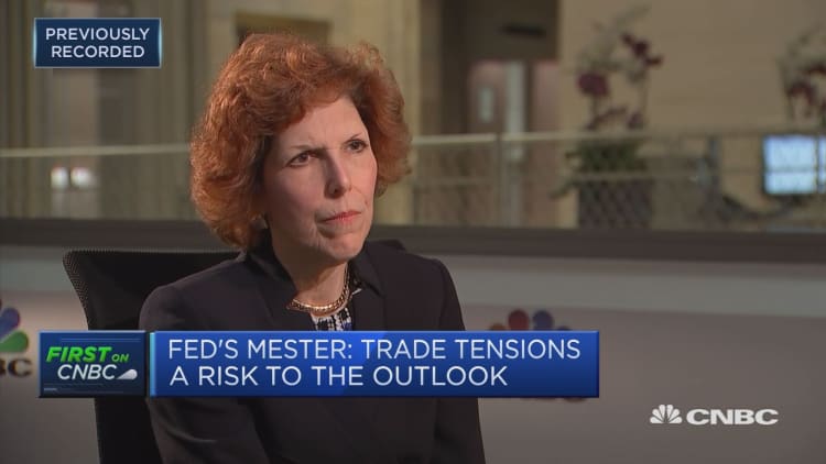 Firms not changing behavior based on trade fears: Fed's Mester