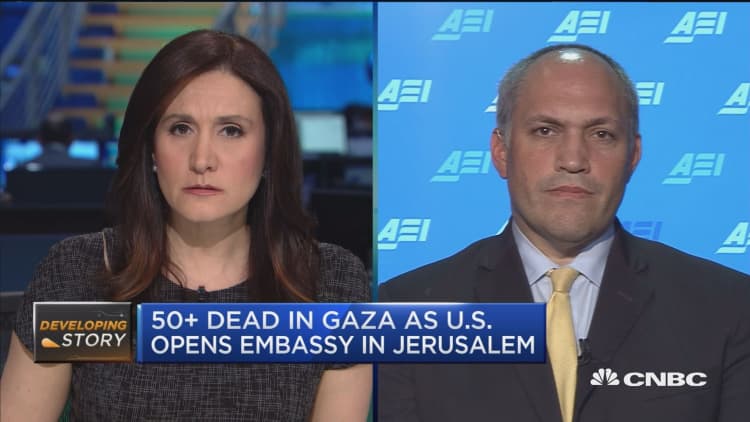 At least 50 dead in Gaza as US opens embassy in Jerusalem