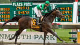 Exaggerator #6, ridden by Kent J. Desormeaux, wins the betfair.com Haskell Invitational Stakes at Monmouth Park on July 31, 2016 in Oceanport, New Jersey.