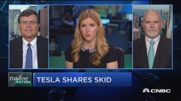 Trading Nation: Tesla shares skid