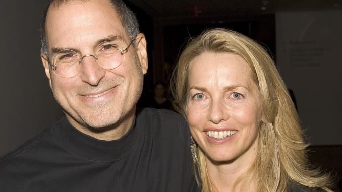 Steve Jobs and Laurene Powell during Pixar Exhibit Launch at The Museum of Modern Art at The Museum of Modern Art in New York City, New York, United States.  December 13, 2005.