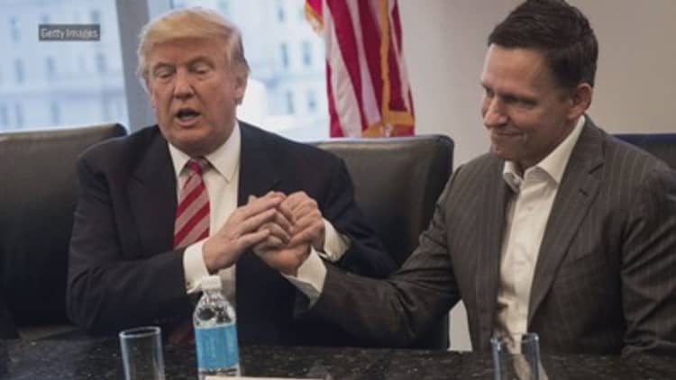 Trump allies worry billionaire Peter Thiel could be a no-show during the 2018 midterm campaign