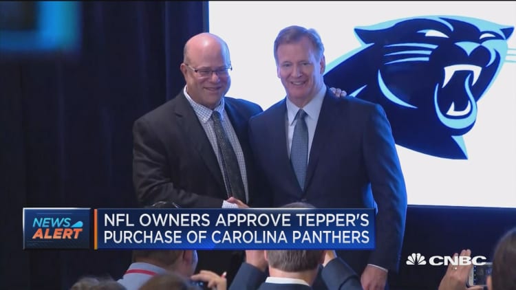 NFL owners approve David Tepper's purchase of Carolina Panthers