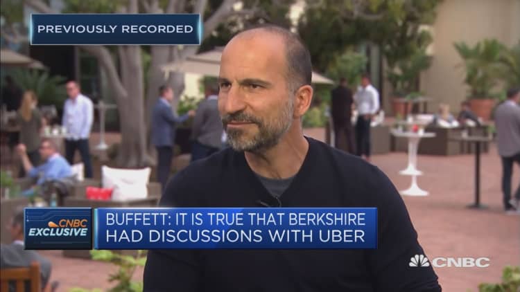 Uber CEO Khosrowshahi says he's a 'Warren Buffett fan boy'