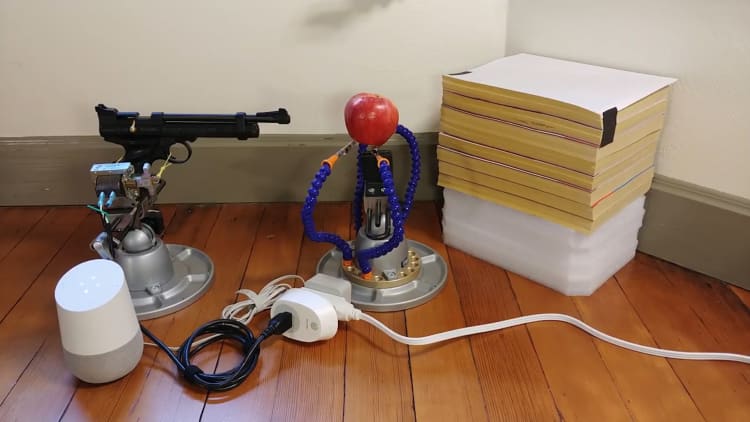This artist rigged his Google Home to fire a gun remotely 