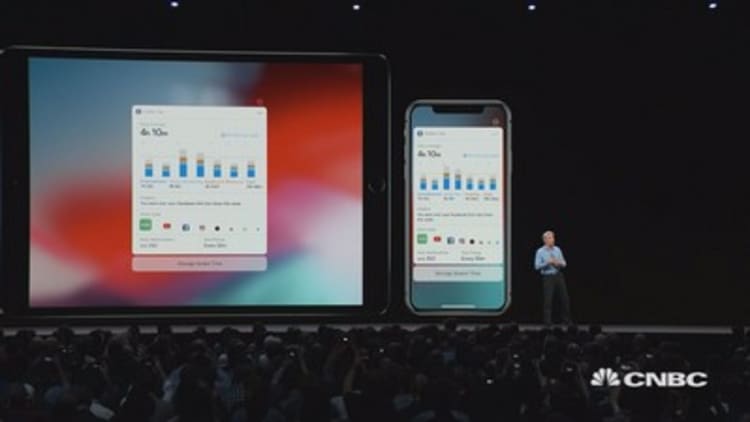iOS 12 Screentime app shows time in individual apps