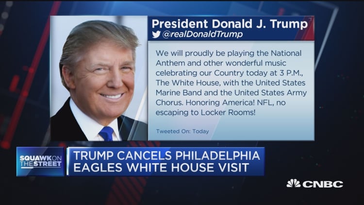 Trump cancels Philadelphia Eagles' White House visit