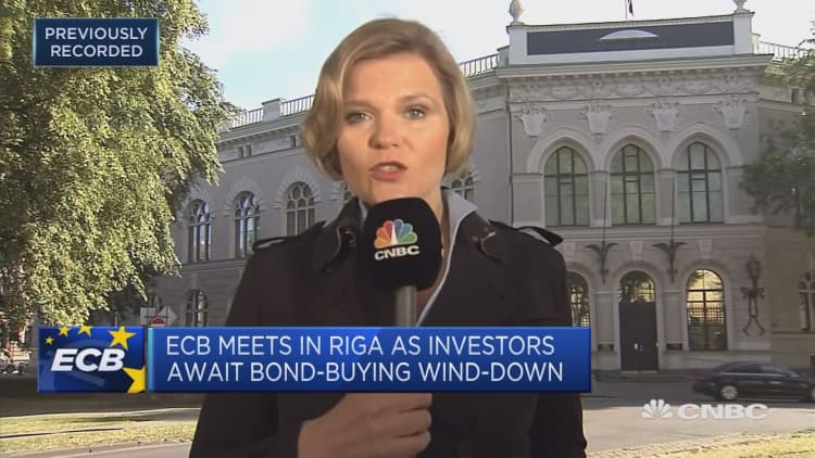 ECB meets in Riga as investors await bond-buying wind-down