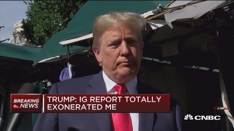 Inspector general report 'totally exonerates me,' Trump says
