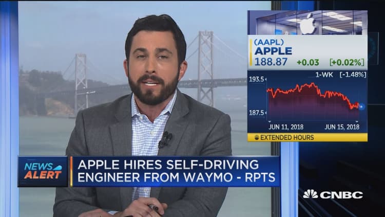 Apple hires self-driving car engineer from Alphabet's Waymo unit