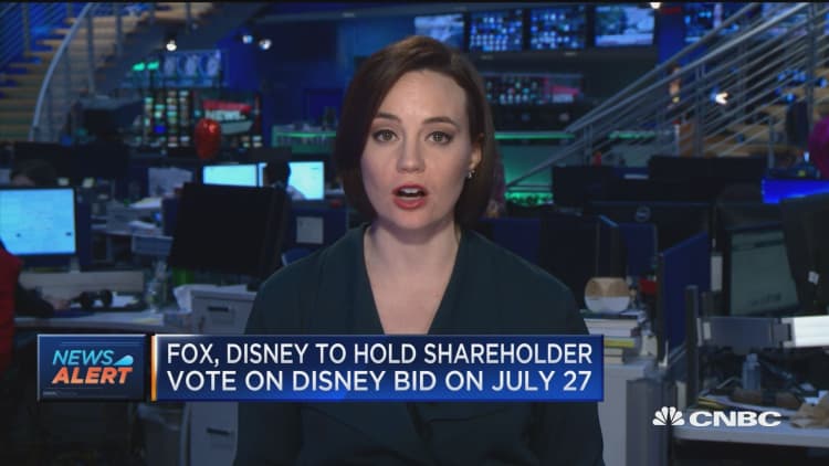 Fox, Disney to hold shareholder vote on Disney bid on July 27