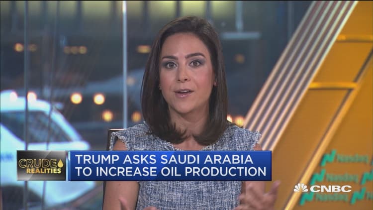 Trump asks Saudi Arabia to increase oil production