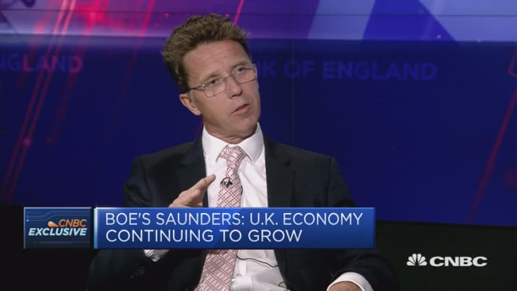 BOE’s Saunders: Trade jitters not having major effect on export growth