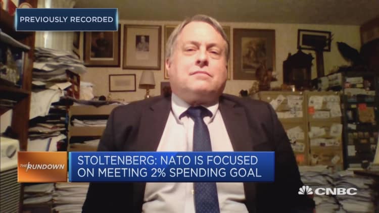 Discussing Trump's defense demands at the NATO summit