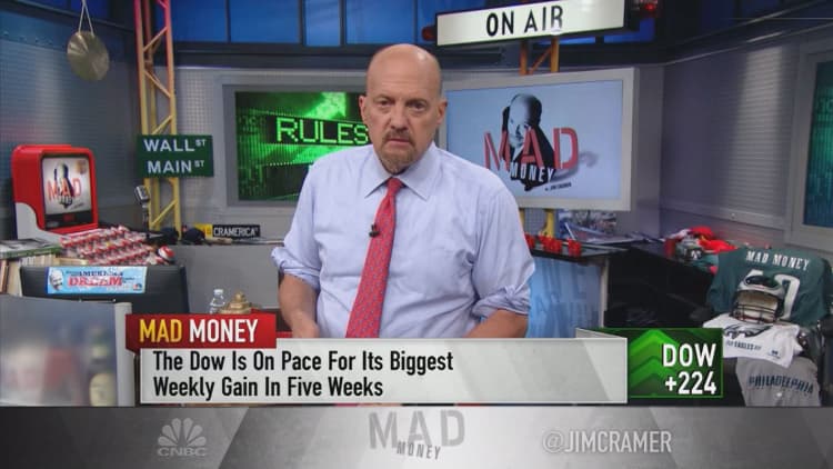 Cramer argues that this rally is 'all about China blinking' in the trade war
