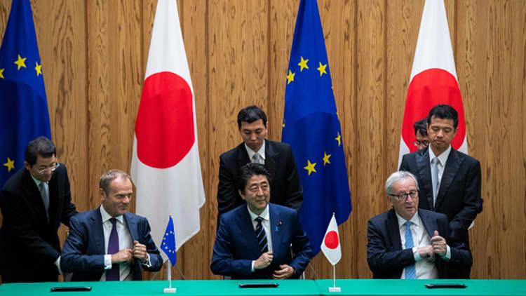 Japan and EU sign trade pact covering one-third of global economy