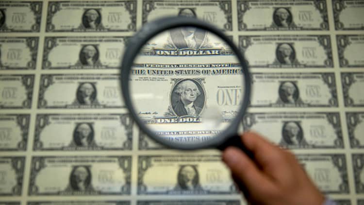 Dollar hits one-year high