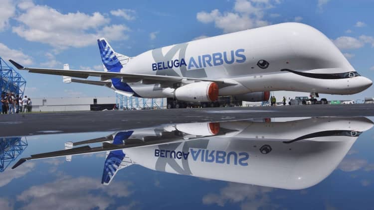 Airbus' ‘beluga whale’ plane takes flight for the first time