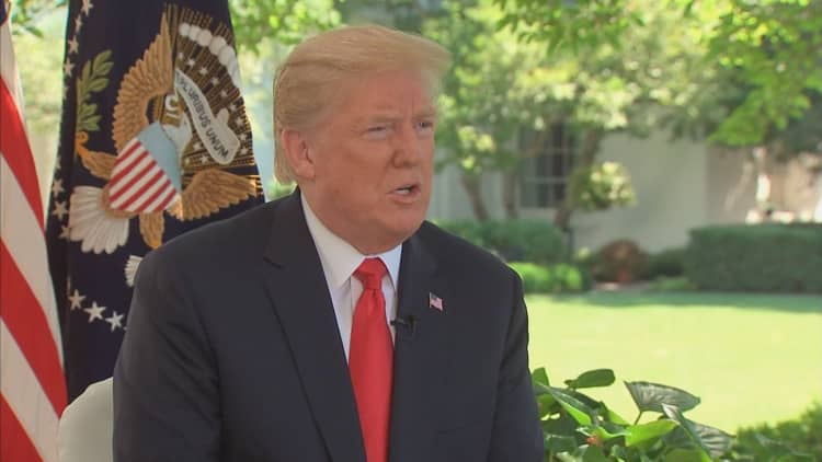 Trump: 'We’re playing with the bank's money' on market's gain since election to fight trade war