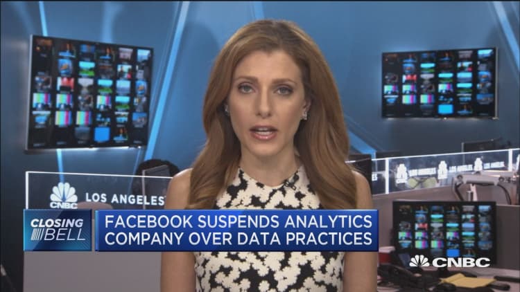 Facebook suspends another analytics company over data practices