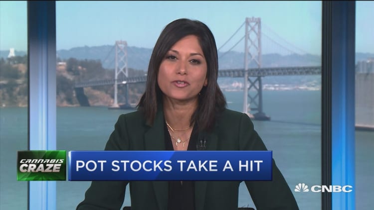 The once-hot pot stocks have been taking a big hit over the past month