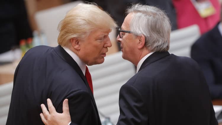 Trump set for tense trade talks with top EU chief Juncker