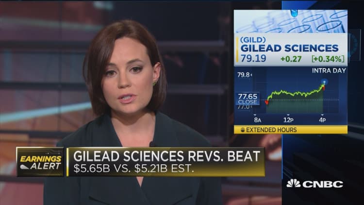 Gilead beats, announces CEO stepping down