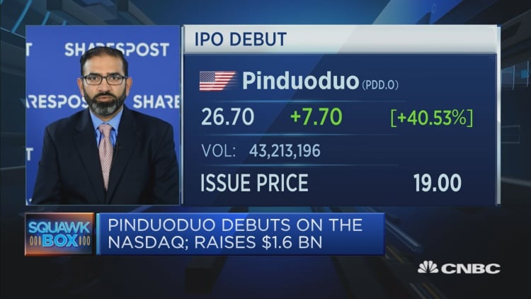 Pinduoduo's Nasdaq debut is 'truly historic'