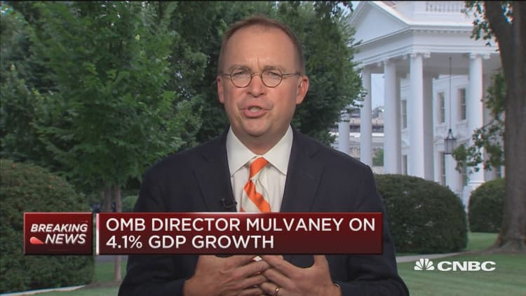 OMB's Mulvaney: Still seeing residual benefits from Trump's inital agenda in GDP