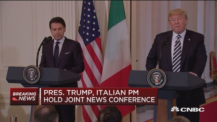 Trump: Italian prime minister and I believe we need strong borders