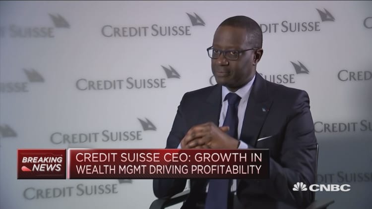 Growth in wealth management driving profitability, says Credit Suisse CEO