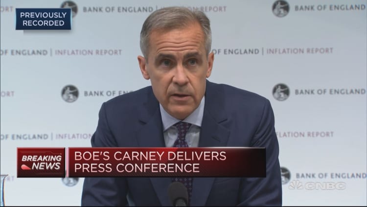 Bank of England’s Carney delivers press conference after rate hike