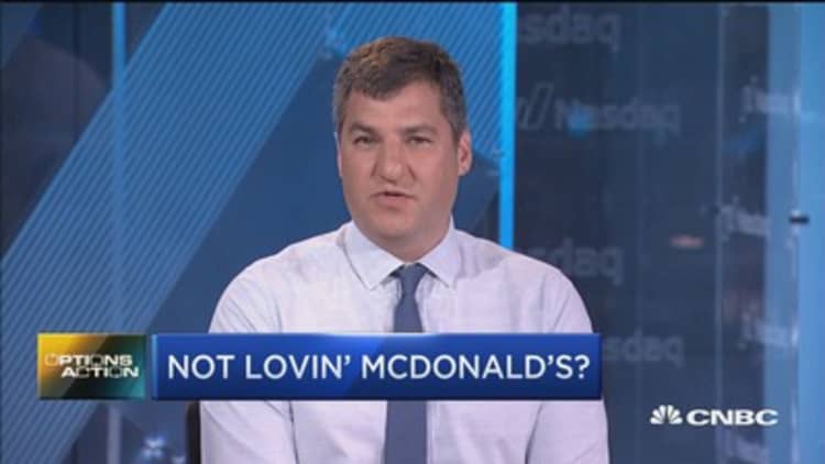 Options traders aren't loving McDonald's and are betting on another drop