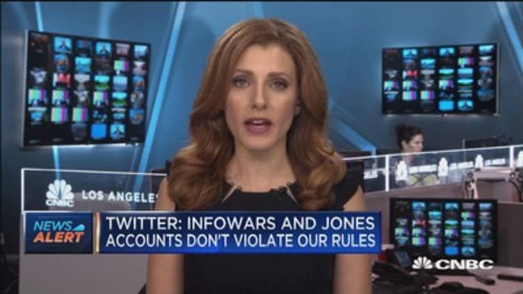 Twitter: Infowars and Alex Jones accounts don't violate our rules