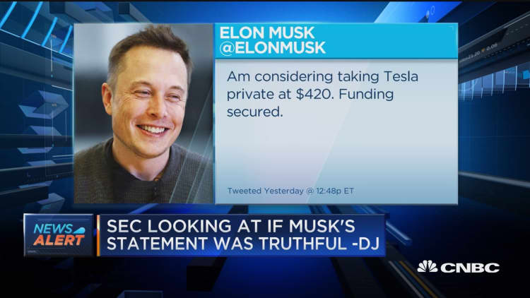 SEC has made inquiries on Musk's Tuesday tweet: Dow Jones