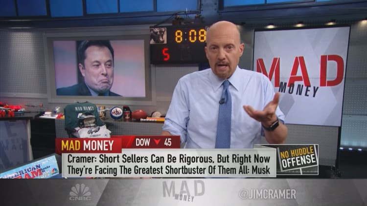 Cramer's 4 reasons for why Tesla's shorts are facing an uphill battle with Elon Musk