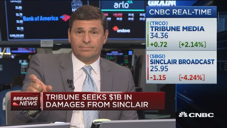 Tribune seeks $1 billion in damages from Sinclair